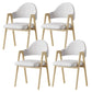 Glam Style Arm Chair 19.3" Wide Open Back Dining Side Chair Set Wood+Beige 4 Piece Set Clearhalo 'Dining Chairs' 'Dining Tables & Seating' 'dining_chair' 'furn' 'furn_dining_chair' 'Furniture' 'Kitchen & Dining Furniture' 6751521