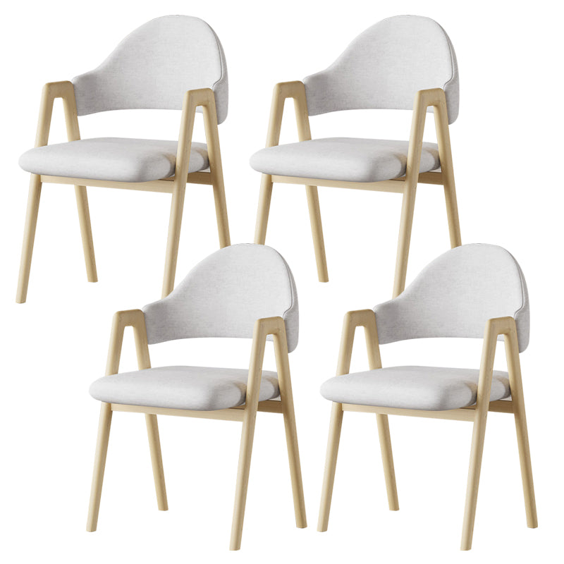 Glam Style Arm Chair 19.3" Wide Open Back Dining Side Chair Set Wood+Beige 4 Piece Set Clearhalo 'Dining Chairs' 'Dining Tables & Seating' 'dining_chair' 'furn' 'furn_dining_chair' 'Furniture' 'Kitchen & Dining Furniture' 6751521