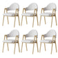 Glam Style Arm Chair 19.3" Wide Open Back Dining Side Chair Set Wood+Beige 6 Piece Set Clearhalo 'Dining Chairs' 'Dining Tables & Seating' 'dining_chair' 'furn' 'furn_dining_chair' 'Furniture' 'Kitchen & Dining Furniture' 6751522