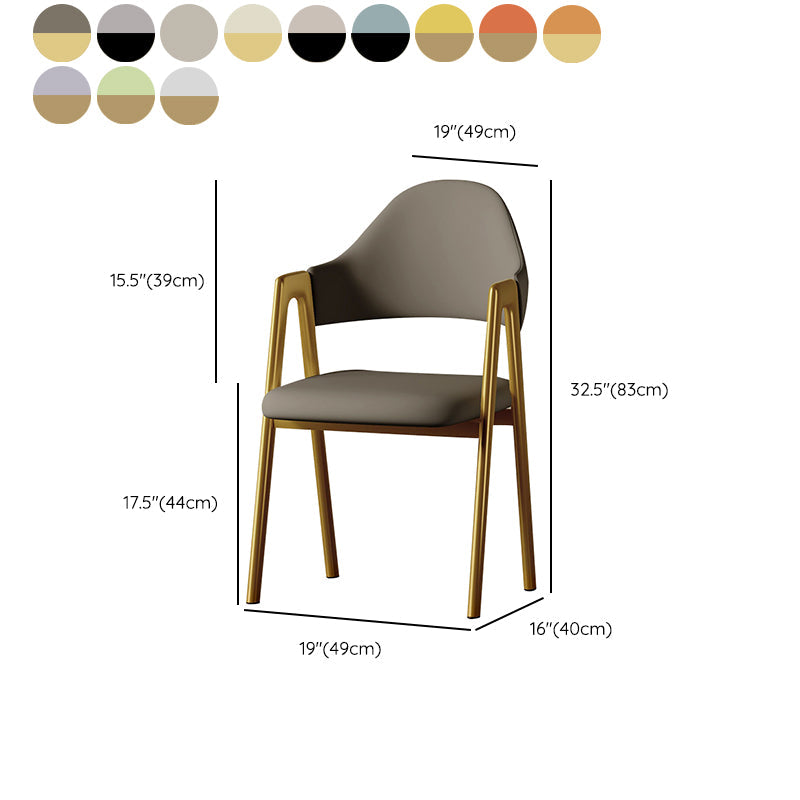 Glam Style Arm Chair 19.3" Wide Open Back Dining Side Chair Set Clearhalo 'Dining Chairs' 'Dining Tables & Seating' 'dining_chair' 'furn' 'furn_dining_chair' 'Furniture' 'Kitchen & Dining Furniture' 6751524