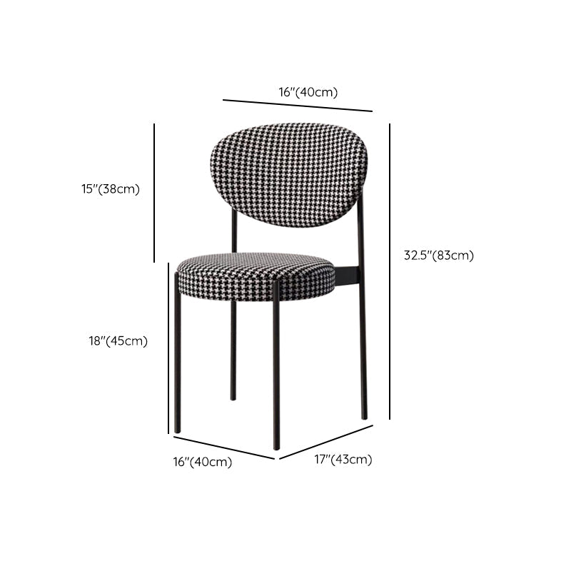 Sedia laterale in stile industriale in metallo 16 "sedia da pranzo spalancata