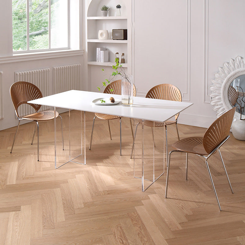 Medieval Modern Stone Dining Table Double Pedestal Table for Kitchen 63"L x 31.5"W x 29.5"H Without Chairs Clearhalo 'Dining Tables & Seating' 'Dining Tables' 'dining_table' 'furn' 'furn_dining_table' 'Furniture' 'Kitchen & Dining Furniture' 6751592