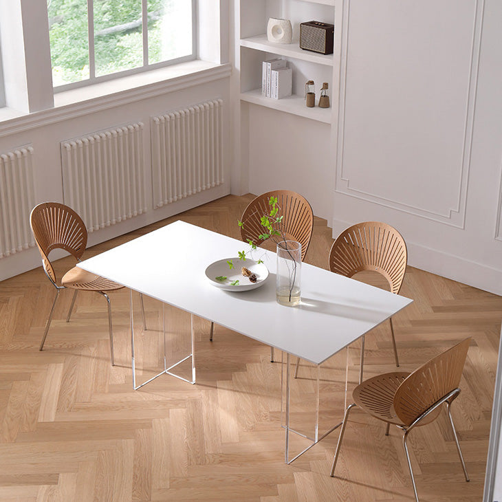 Medieval Modern Stone Dining Table Double Pedestal Table for Kitchen Clearhalo 'Dining Tables & Seating' 'Dining Tables' 'dining_table' 'furn' 'furn_dining_table' 'Furniture' 'Kitchen & Dining Furniture' 6751599