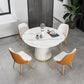 Glam Stone Round Dining Table with Pedestal Table for Dining Room