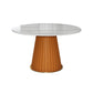 Glam Stone Round Dining Table with Pedestal Table for Dining Room