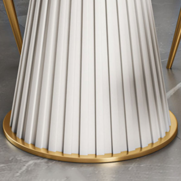 Glam Stone Round Dining Table with Pedestal Table for Dining Room