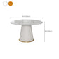 Glam Stone Round Dining Table with Pedestal Table for Dining Room
