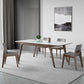 Mesa de comedor rectangular industrial Mesa de piedra sinterizada con patas de madera
