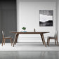 Mesa de comedor rectangular industrial Mesa de piedra sinterizada con patas de madera