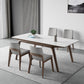 Mesa de comedor rectangular industrial Mesa de piedra sinterizada con patas de madera