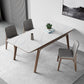 Mesa de comedor rectangular industrial Mesa de piedra sinterizada con patas de madera