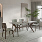 Industrial Style Rectangle Dining Table Sintered Stone Table with Wooden Legs