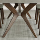 Industrial Style Rectangle Dining Table Sintered Stone Table with Wooden Legs