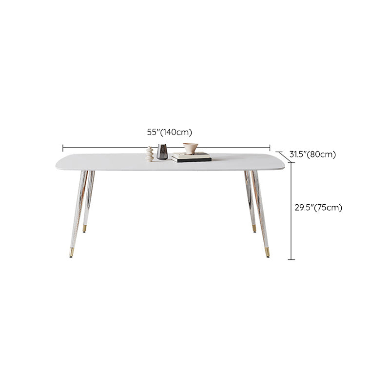 Medieval Rectangle Dining Table Sintered Stone Table with Plastic Legs Clearhalo 'Dining Tables & Seating' 'Dining Tables' 'dining_table' 'furn' 'furn_dining_table' 'Furniture' 'Kitchen & Dining Furniture' 6751668