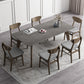 Industrial Style Rectangle Dining Table Sintered Stone Table with Wood Legs 70.9"L x 35.4"W x 29.5"H Without Chairs Clearhalo 'Dining Tables & Seating' 'Dining Tables' 'dining_table' 'furn' 'furn_dining_table' 'Furniture' 'Kitchen & Dining Furniture' 6751691