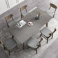 Industrial Style Rectangle Dining Table Sintered Stone Table with Wood Legs 63"L x 31.5"W x 29.5"H Without Chairs Clearhalo 'Dining Tables & Seating' 'Dining Tables' 'dining_table' 'furn' 'furn_dining_table' 'Furniture' 'Kitchen & Dining Furniture' 6751692
