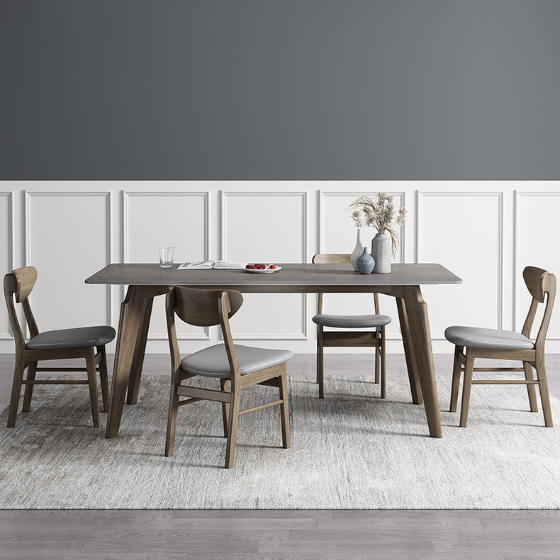 Industrial Style Rectangle Dining Table Sintered Stone Table with Wood Legs Clearhalo 'Dining Tables & Seating' 'Dining Tables' 'dining_table' 'furn' 'furn_dining_table' 'Furniture' 'Kitchen & Dining Furniture' 6751700