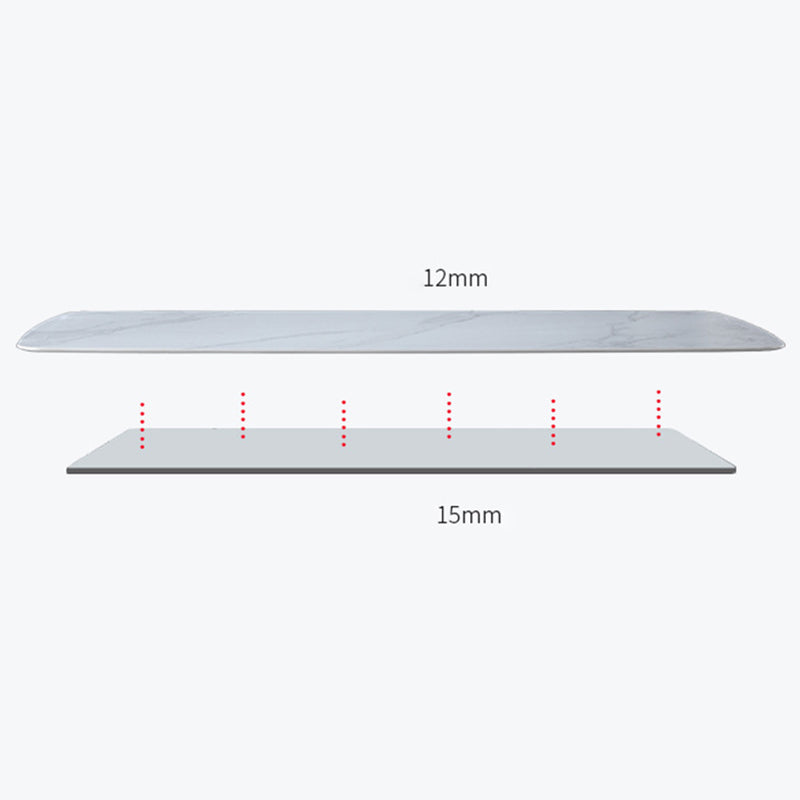 Industriële rechthoek eettafel gesinterde stenen tafel met metalen been voor thuis