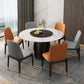 Modern Round Dining Table Sintered Stone Table with Wood Leg for Home