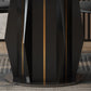 Modern Round Dining Table Sintered Stone Table with Wood Leg for Home