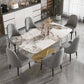 Glam Rectangle Dining Table Sintered Stone Table with Metal Leg for Home Clearhalo 'Dining Tables & Seating' 'Dining Tables' 'dining_table' 'furn' 'furn_dining_table' 'Furniture' 'Kitchen & Dining Furniture' 6751753
