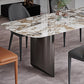 Industrial Style Rectangle Dining Table Sintered Stone Table with Metal Legs for Home Clearhalo 'Dining Tables & Seating' 'Dining Tables' 'dining_table' 'furn' 'furn_dining_table' 'Furniture' 'Kitchen & Dining Furniture' 6751762