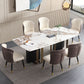 Modern Style Rectangle Dining Table Sintered Stone Table with Metal Legs for Home 70.9"L x 35.4"W x 29.5"H Without Chairs Clearhalo 'Dining Tables & Seating' 'Dining Tables' 'dining_table' 'furn' 'furn_dining_table' 'Furniture' 'Kitchen & Dining Furniture' 6751769