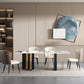 Modern Style Rectangle Dining Table Sintered Stone Table with Metal Legs for Home 63"L x 35.4"W x 29.5"H Without Chairs Clearhalo 'Dining Tables & Seating' 'Dining Tables' 'dining_table' 'furn' 'furn_dining_table' 'Furniture' 'Kitchen & Dining Furniture' 6751770