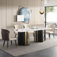 Modern Style Rectangle Dining Table Sintered Stone Table with Metal Legs for Home Clearhalo 'Dining Tables & Seating' 'Dining Tables' 'dining_table' 'furn' 'furn_dining_table' 'Furniture' 'Kitchen & Dining Furniture' 6751772