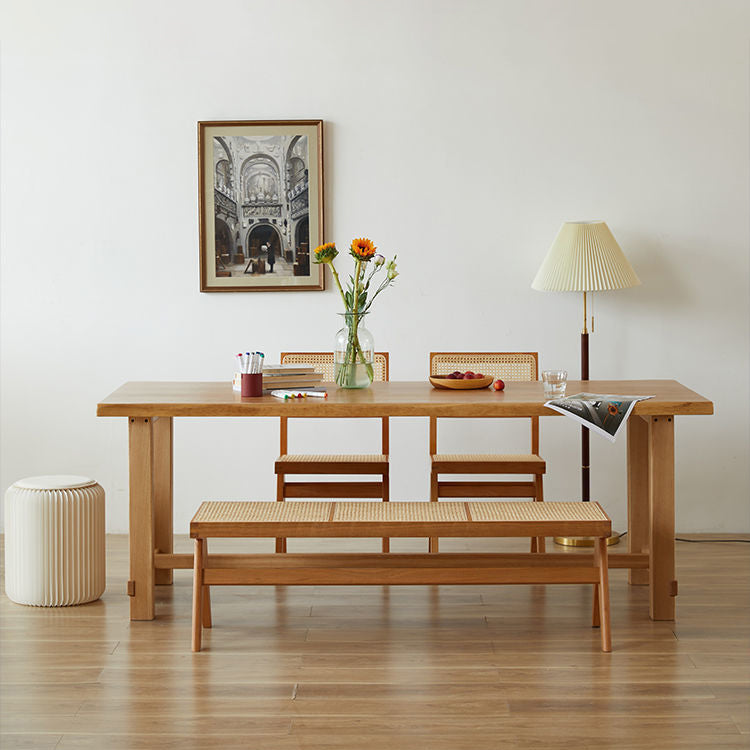 Modern Style Rectangle Dining Table Wood Table with Plastic Legs for Home Clearhalo 'Dining Tables & Seating' 'Dining Tables' 'dining_table' 'furn' 'furn_dining_table' 'Furniture' 'Kitchen & Dining Furniture' 6751790