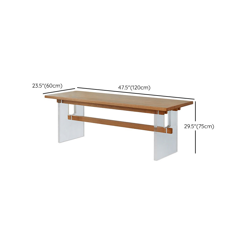 Modern Style Rectangle Dining Table Wood Table with Plastic Legs for Home Clearhalo 'Dining Tables & Seating' 'Dining Tables' 'dining_table' 'furn' 'furn_dining_table' 'Furniture' 'Kitchen & Dining Furniture' 6751796