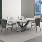 Industrial Style Rectangle Table Sintered Stone Dining Table with Metal Legs for Home 55.1"L x 31.5"W x 29.5"H Without Chairs Clearhalo 'Dining Tables & Seating' 'Dining Tables' 'dining_table' 'furn' 'furn_dining_table' 'Furniture' 'Kitchen & Dining Furniture' 6751801