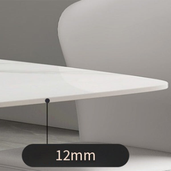 Industrial Style Rectangle Table Sintered Stone Dining Table with Metal Legs for Home Clearhalo 'Dining Tables & Seating' 'Dining Tables' 'dining_table' 'furn' 'furn_dining_table' 'Furniture' 'Kitchen & Dining Furniture' 6751807