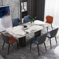 Industrial Style Rectangle Table Sintered Stone Dining Table with Metal Legs
