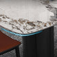 Industrial Style Rectangle Table Sintered Stone Dining Table with Metal Legs