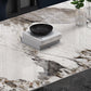 Industrial Style Rectangle Table Sintered Stone Dining Table with Metal Legs