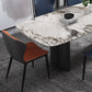 Industrial Style Rectangle Table Sintered Stone Dining Table with Metal Legs