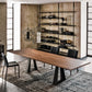 Industrial Style Rectangle Table Wooden Dining Table with Metal Legs 78.7"L x 31.5"W x 29.5"H Without Chairs Clearhalo 'Dining Tables & Seating' 'Dining Tables' 'dining_table' 'furn' 'furn_dining_table' 'Furniture' 'Kitchen & Dining Furniture' 6751828