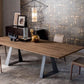 Industrial Style Rectangle Table Wooden Dining Table with Metal Legs Clearhalo 'Dining Tables & Seating' 'Dining Tables' 'dining_table' 'furn' 'furn_dining_table' 'Furniture' 'Kitchen & Dining Furniture' 6751830