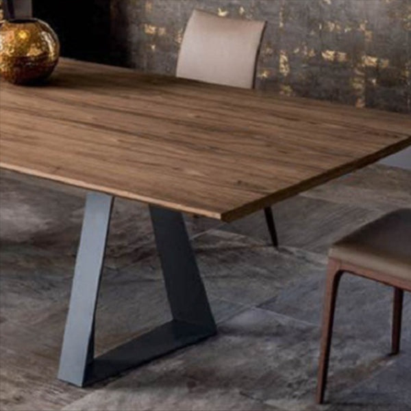 Industrial Style Rectangle Table Wooden Dining Table with Metal Legs Clearhalo 'Dining Tables & Seating' 'Dining Tables' 'dining_table' 'furn' 'furn_dining_table' 'Furniture' 'Kitchen & Dining Furniture' 6751831