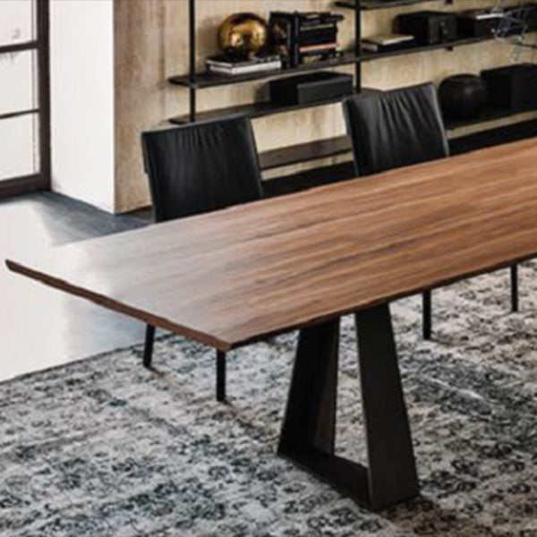 Industrial Style Rectangle Table Wooden Dining Table with Metal Legs Clearhalo 'Dining Tables & Seating' 'Dining Tables' 'dining_table' 'furn' 'furn_dining_table' 'Furniture' 'Kitchen & Dining Furniture' 6751833