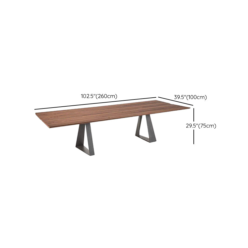 Industrial Style Rectangle Table Wooden Dining Table with Metal Legs Clearhalo 'Dining Tables & Seating' 'Dining Tables' 'dining_table' 'furn' 'furn_dining_table' 'Furniture' 'Kitchen & Dining Furniture' 6751840