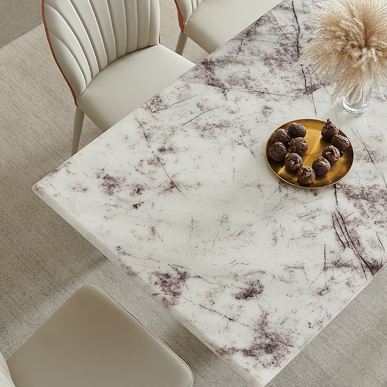 Glam Style Rectangle Table Sintered Stone Dining Table with Metal Legs Clearhalo 'Dining Tables & Seating' 'Dining Tables' 'dining_table' 'furn' 'furn_dining_table' 'Furniture' 'Kitchen & Dining Furniture' 6751846
