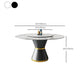Contemporary Round Table Sintered Stone Dining Table with Metal Legs Clearhalo 'Dining Tables & Seating' 'Dining Tables' 'dining_table' 'furn' 'furn_dining_table' 'Furniture' 'Kitchen & Dining Furniture' 6751863