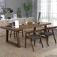 Industrial Style Rectangle Table Wooden Dining Table with Wooden Legs 59.1"L x 27.6"W x 29.5"H Without Chairs Clearhalo 'Dining Tables & Seating' 'Dining Tables' 'dining_table' 'furn' 'furn_dining_table' 'Furniture' 'Kitchen & Dining Furniture' 6751868