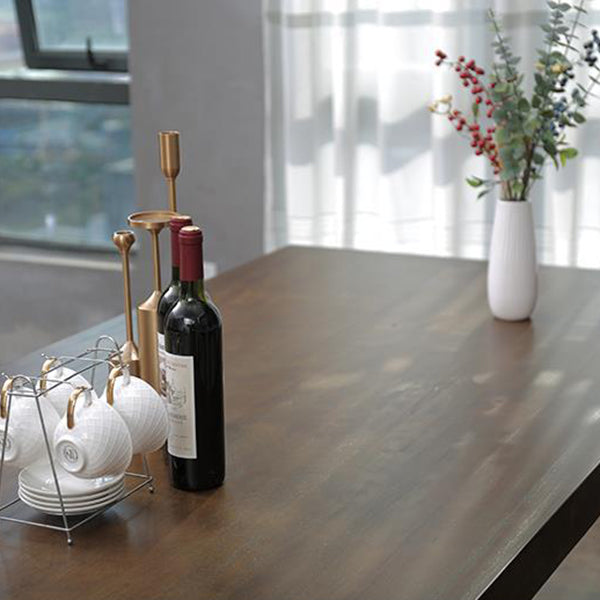 Industrial Style Rectangle Table Wooden Dining Table with Wooden Legs Clearhalo 'Dining Tables & Seating' 'Dining Tables' 'dining_table' 'furn' 'furn_dining_table' 'Furniture' 'Kitchen & Dining Furniture' 6751870