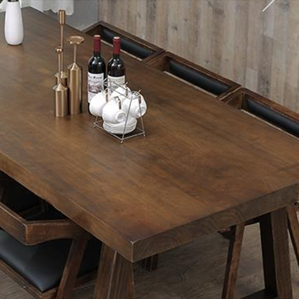 Industrial Style Rectangle Table Wooden Dining Table with Wooden Legs Clearhalo 'Dining Tables & Seating' 'Dining Tables' 'dining_table' 'furn' 'furn_dining_table' 'Furniture' 'Kitchen & Dining Furniture' 6751871