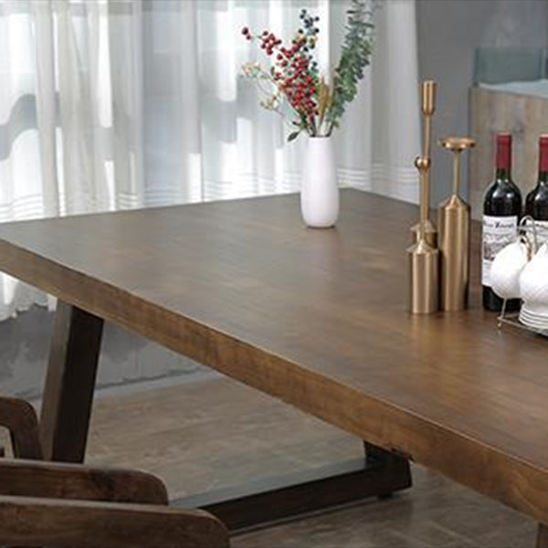 Industrial Style Rectangle Table Wooden Dining Table with Wooden Legs Clearhalo 'Dining Tables & Seating' 'Dining Tables' 'dining_table' 'furn' 'furn_dining_table' 'Furniture' 'Kitchen & Dining Furniture' 6751872