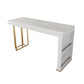 Juego de mesa de bar Glam de piedra sinterizada de 1/2/3 piezas, mesa de bar rectangular con patas de metal