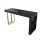 Juego de mesa de bar Glam de piedra sinterizada de 1/2/3 piezas, mesa de bar rectangular con patas de metal
